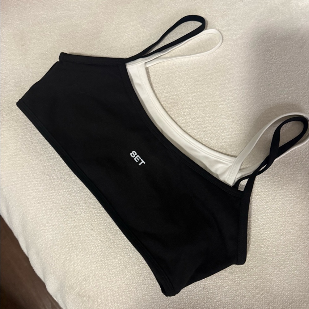 SET Active Black and White Sports Bra